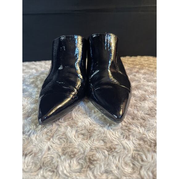 Free People Women’s Black Patent Leather Heeled Mules Size 37 Made In Spain - Picture 3 of 9